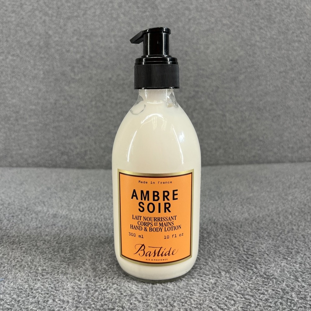 Bastide Ambre Soir Hand & Body Lotion Glass Bottle 10‎ oz NEW Made in France